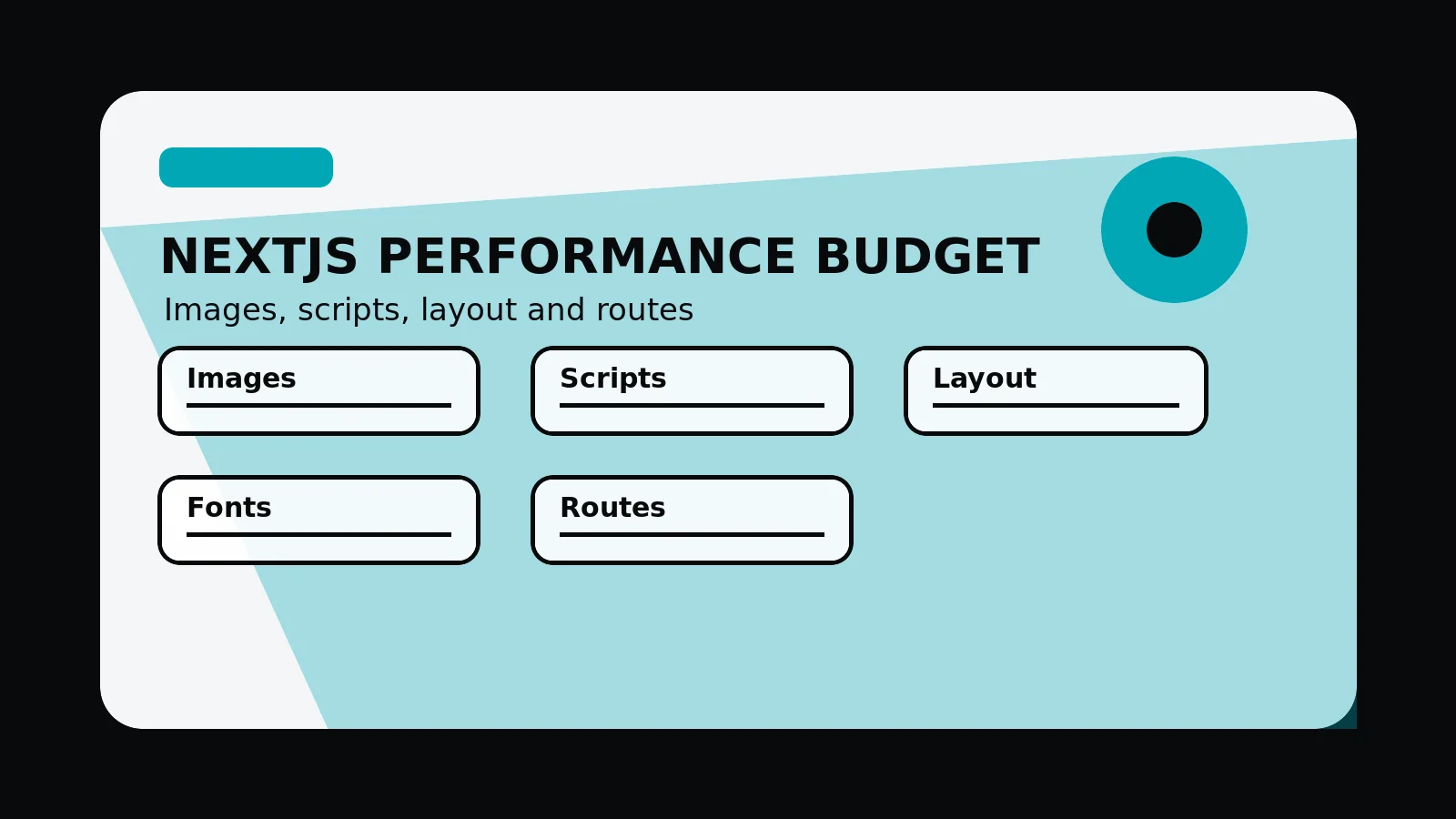 Original editorial image for Performance Budget For A Next.js Website, with an abstract next.js composition in the 760 Studios black, white and orange visual style.