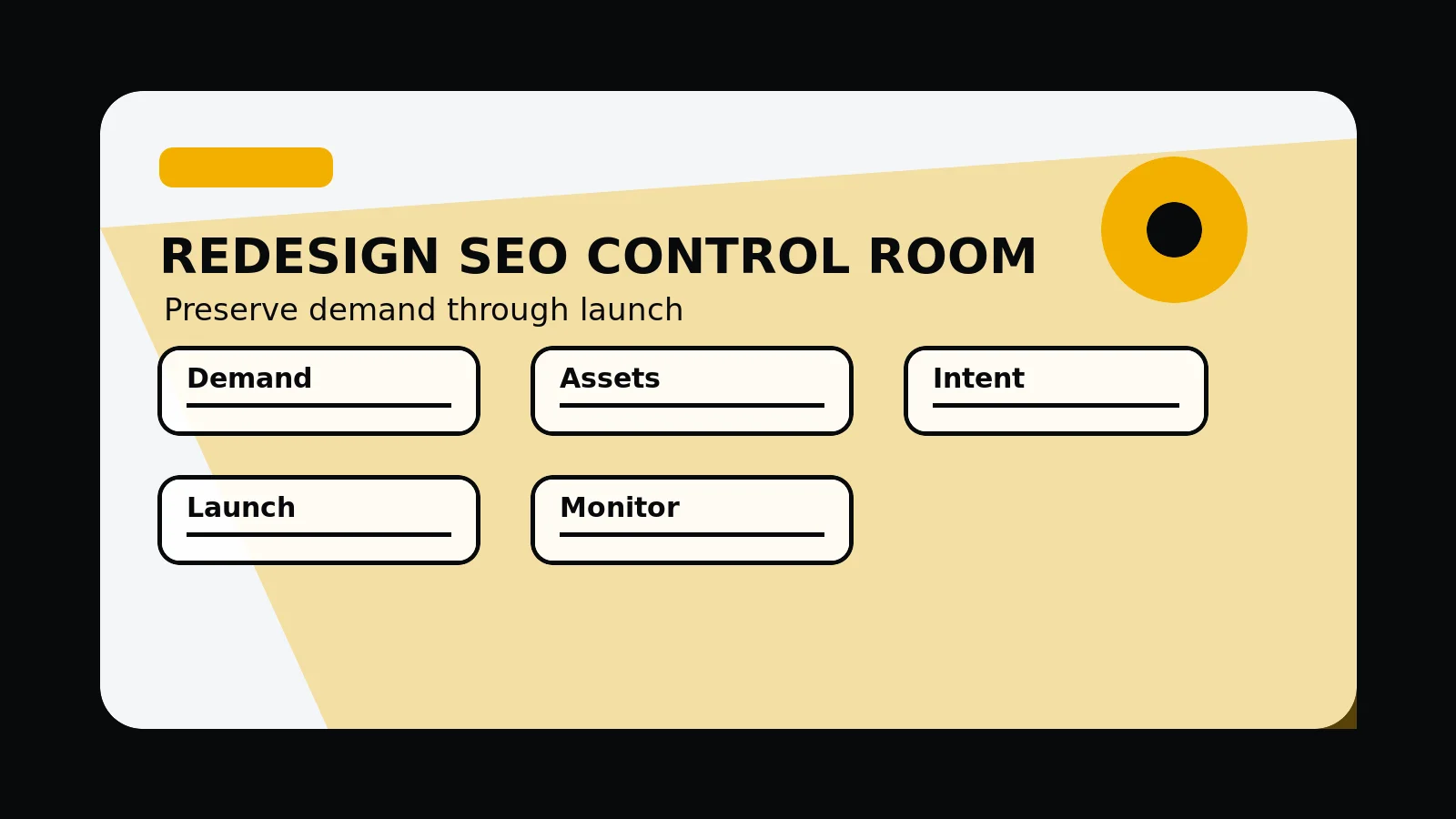 Original editorial image for How To Redesign A Website Without Losing SEO, with an abstract redesign composition in the 760 Studios black, white and orange visual style.