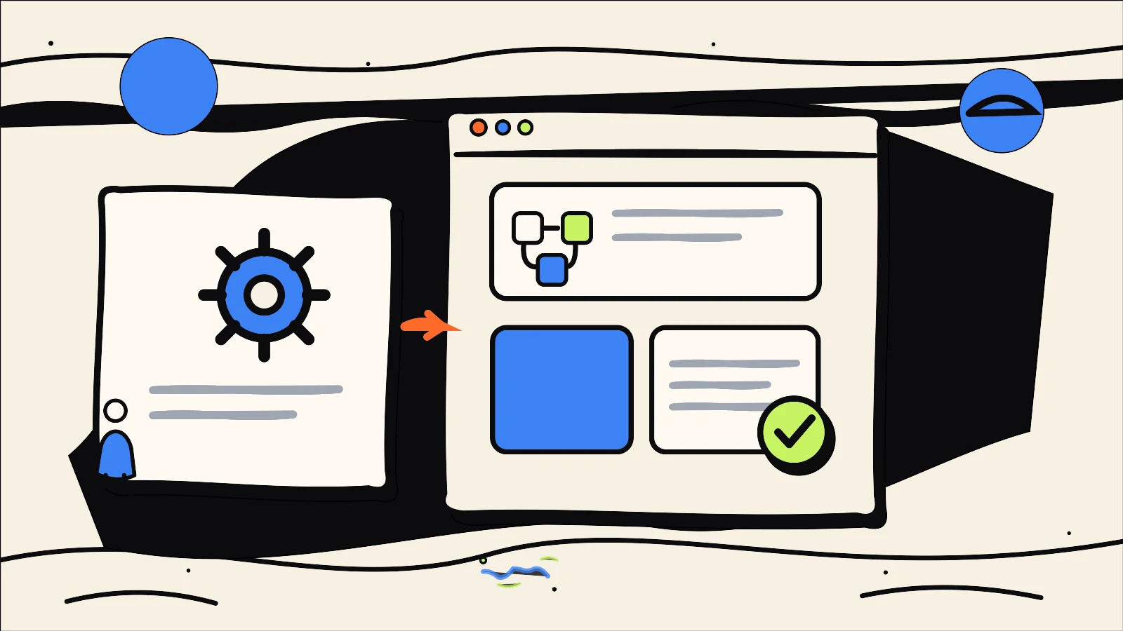 Hand-drawn editorial illustration supporting Website Maintenance Scope: What to Include in a Support Plan, using the 760 Studios ink, warm paper and bright accent colour style.