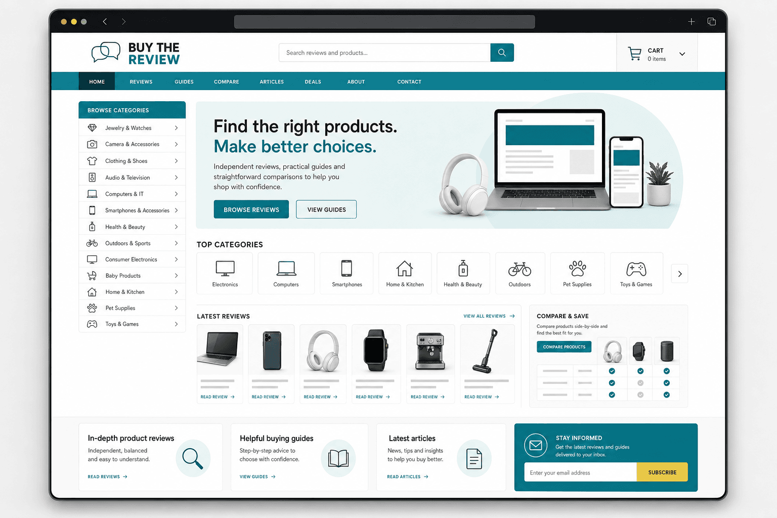 Project presentation for the Buy The Review client website project.