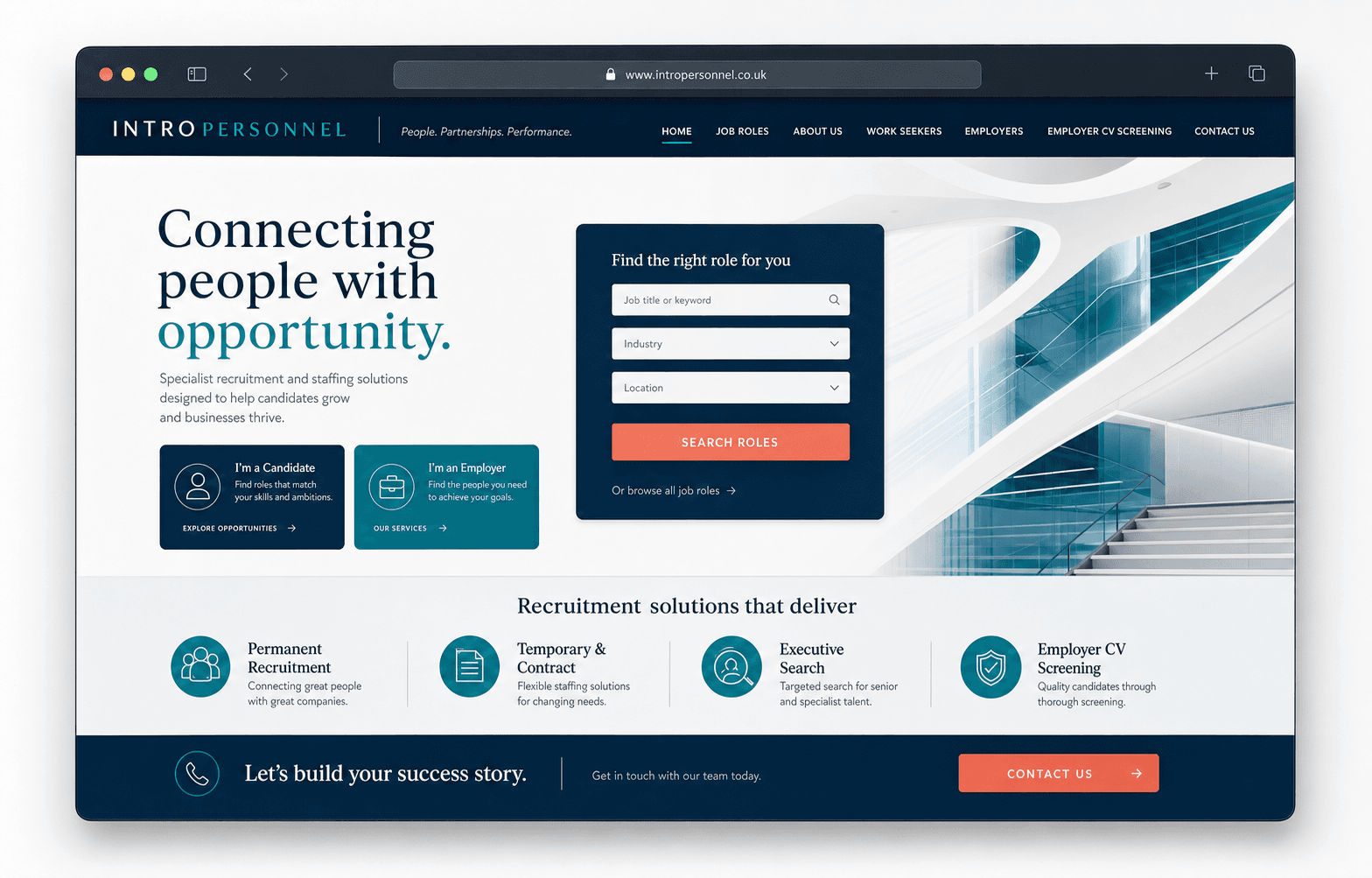 Project presentation for the Intro Personnel client website project.