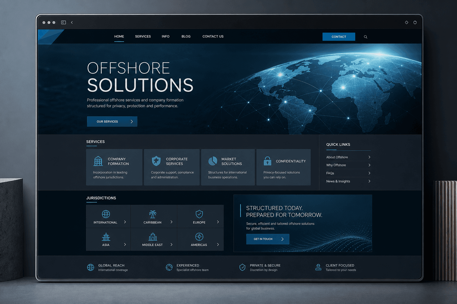 Project presentation for the Moss Offshore client website project.